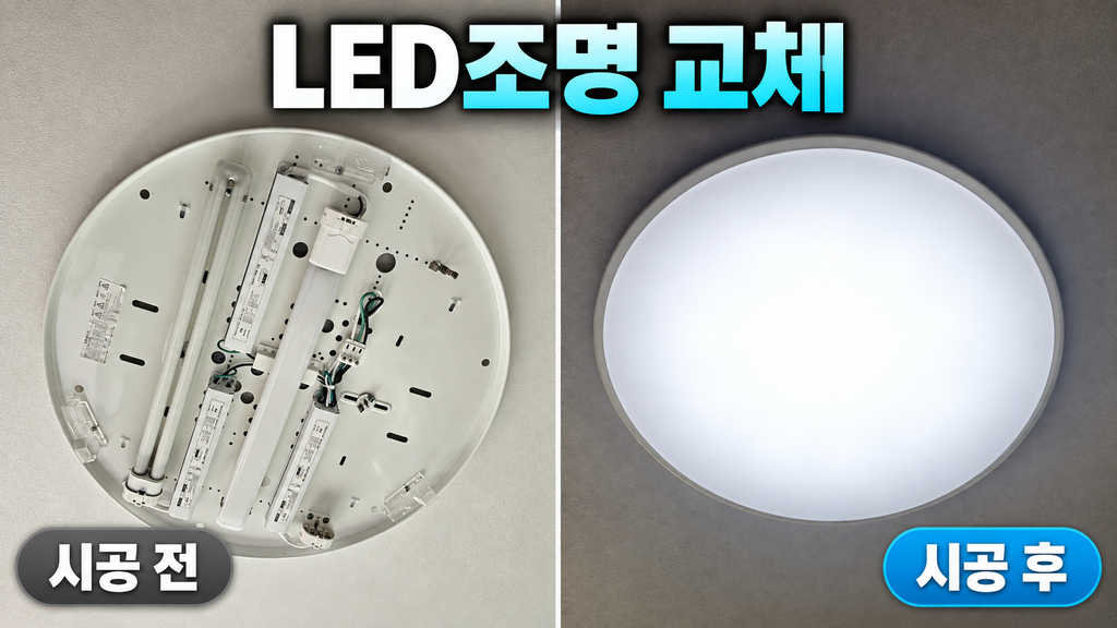 화성 새솔동 LED조명 교체 설치, 어두워진 실내를 밝고 편안하게