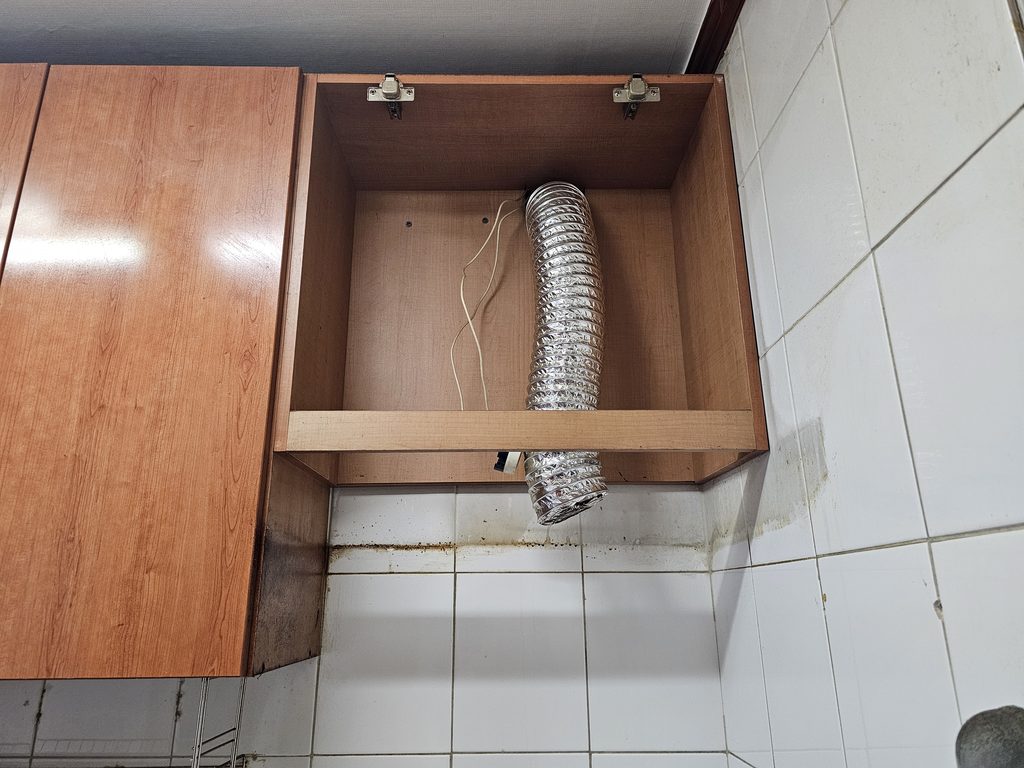 인천 부평 주방후드 교체, 오래된 슬라이드 후드 점검과 설치