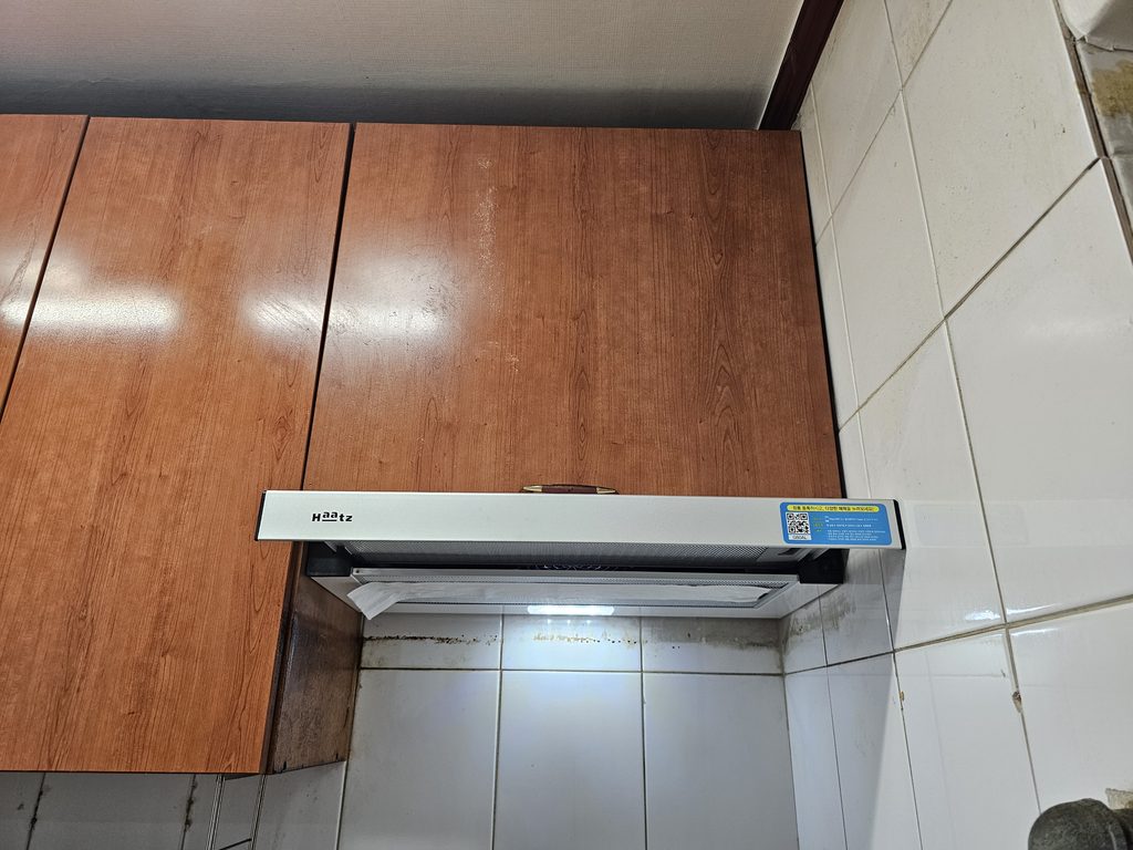 인천 부평 주방후드 교체, 오래된 슬라이드 후드 점검과 설치